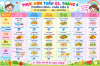 Thực đơn tuần 3 tháng 9/2026