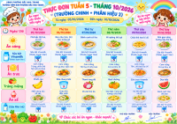 THỰC ĐƠN TUẦN 5, NĂM HỌC 2026-2027
