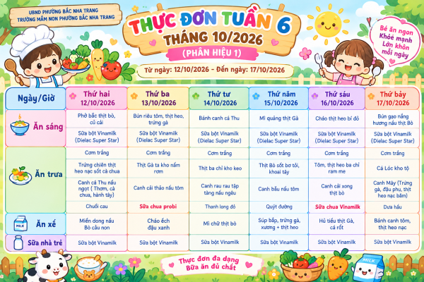 THỰC ĐƠN TUẦN 6 (Từ ngày 12/20/2026 đến 17/10/2026) - NĂM HỌC 2026-207